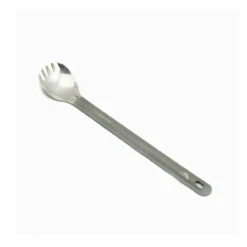 Titanium Long Handle Spork With Polished Bowl